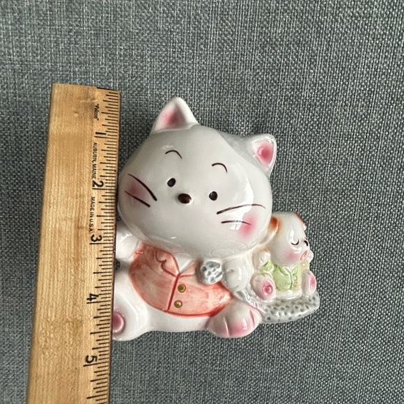 Vintage LEFTON Japan Hand Painted Chubby Cat & Puppy Porcelain Bank Figurine - Picture 8 of 11